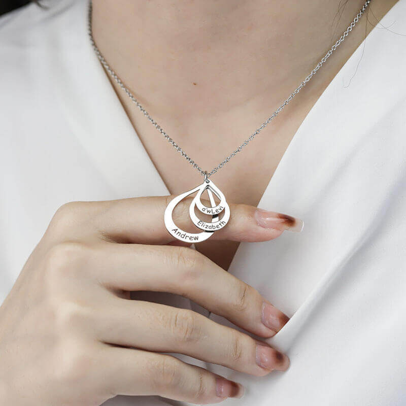 Personalized Names Teardrop Necklace - for Family, Loved Ones & Groups