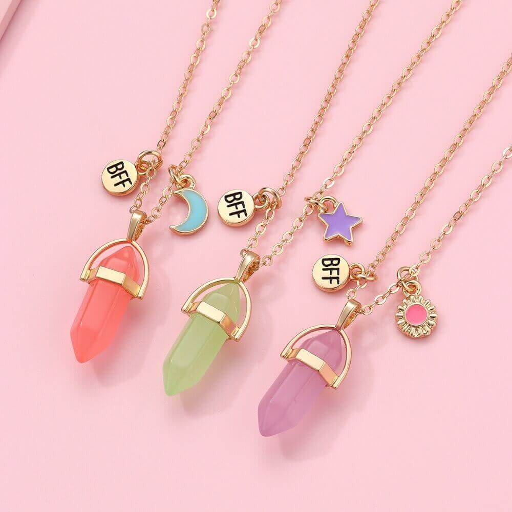 蓄光クリスタルBFFネックレス3点セット
