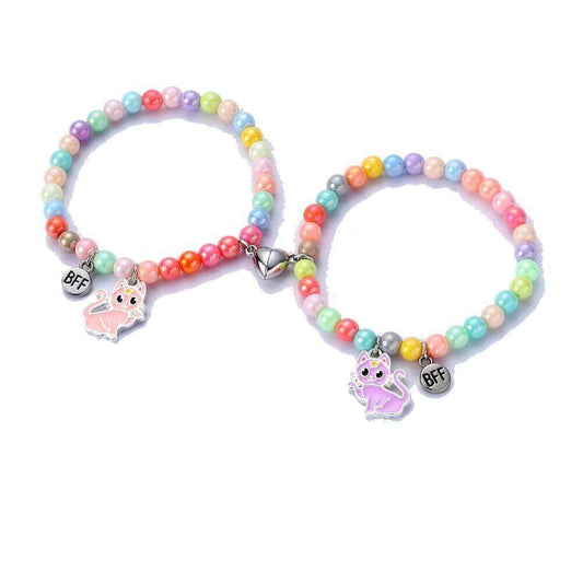 BFFキャット マグネット レインボービーズ ブレスレットセット