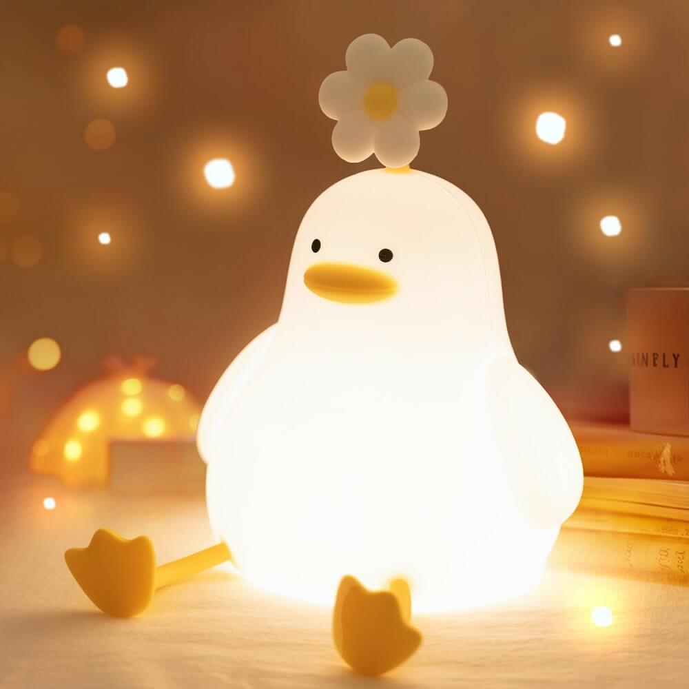 赤ちゃんに安全なシリコン製アヒル型ナイトライト