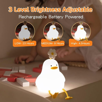 赤ちゃんに安全なシリコン製アヒル型ナイトライト