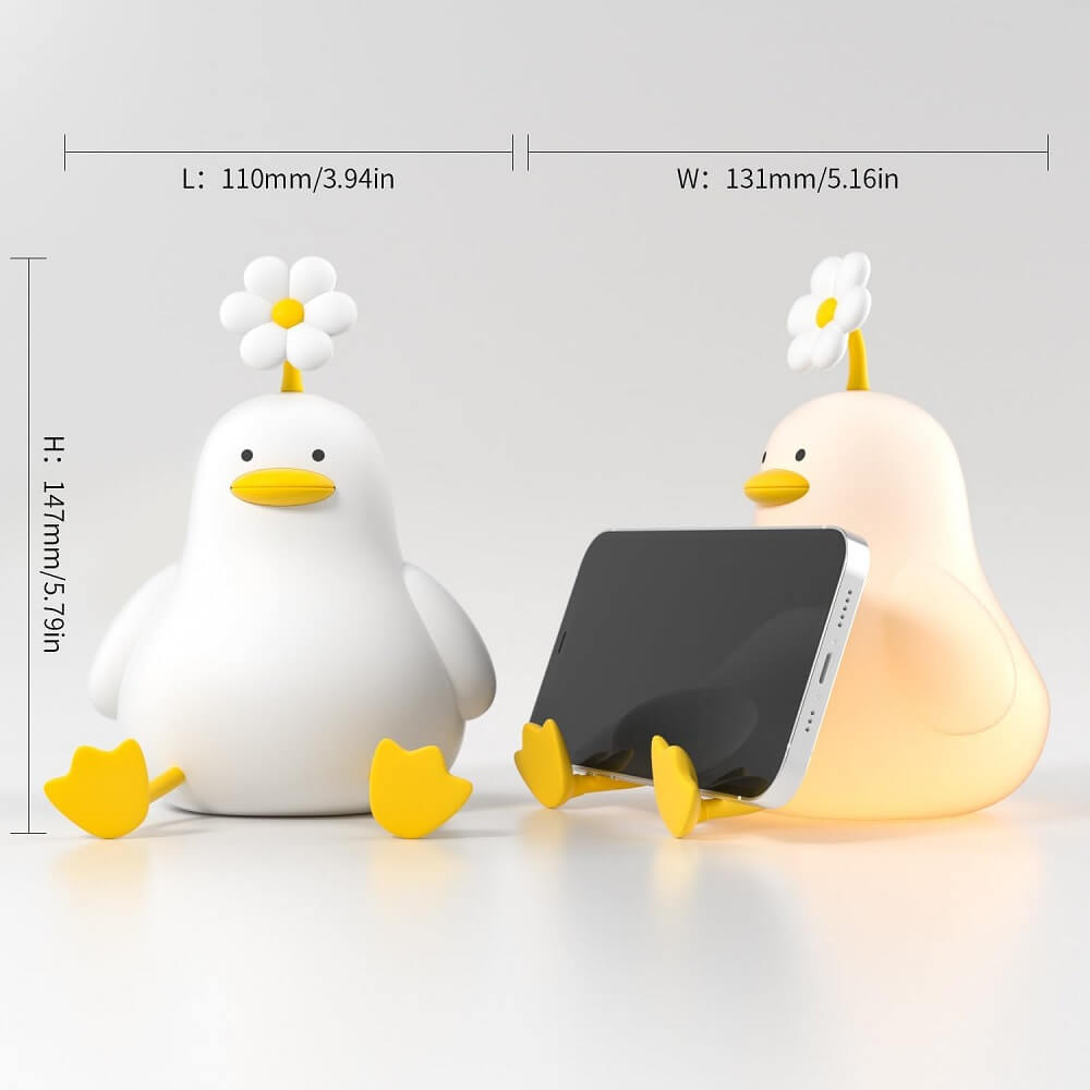 赤ちゃんに安全なシリコン製アヒル型ナイトライト