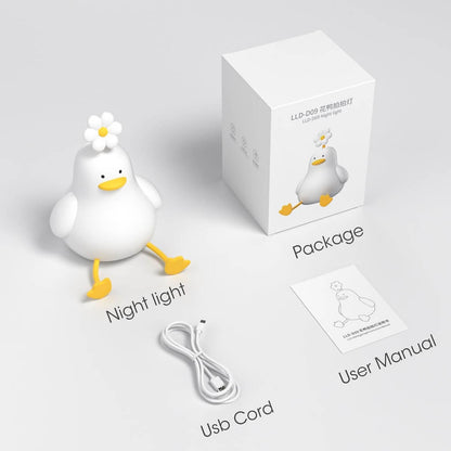 赤ちゃんに安全なシリコン製アヒル型ナイトライト