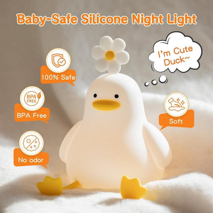 赤ちゃんに安全なシリコン製アヒル型ナイトライト