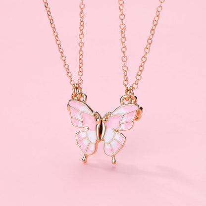 Best Friend Butterfly Magnetic Necklace for Two