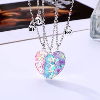 Three Color Magnetic Friendship Necklace Set of Three