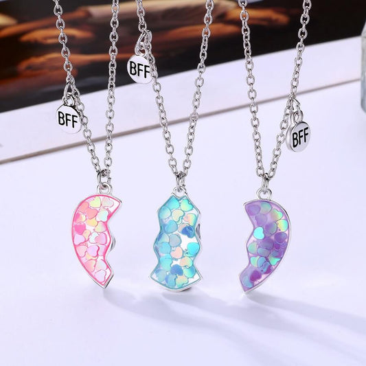 3色マグネット式友情ネックレス3点セット
