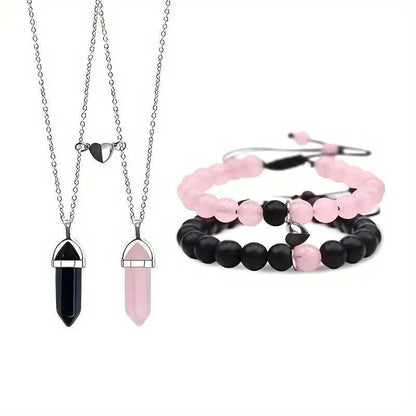 Magnetic Crystal Necklaces and Bracelets Sets
