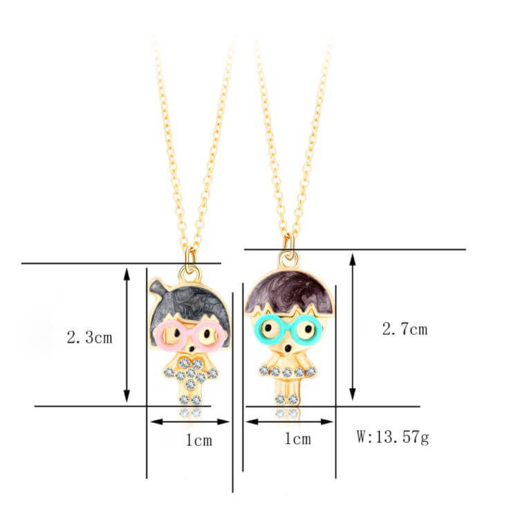 ボーイ＆ガールペンダントネックレスセット