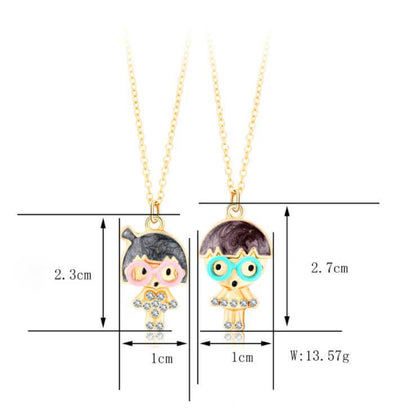 ボーイ＆ガールペンダントネックレスセット