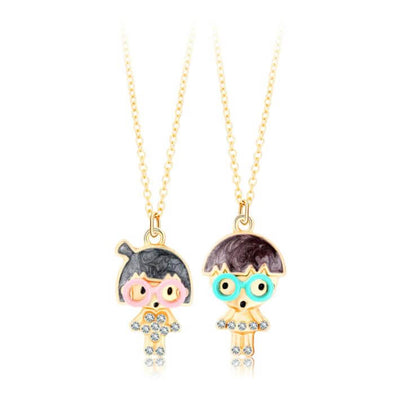 ボーイ＆ガールペンダントネックレスセット