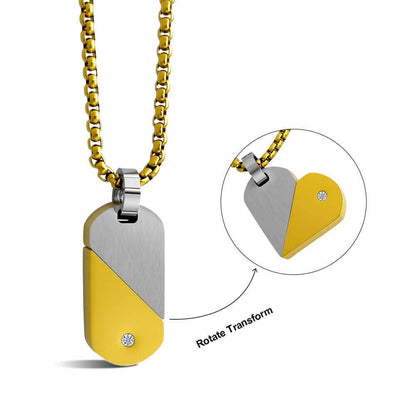 Custom Rotating Name Necklace - Transformable Heart Pendant