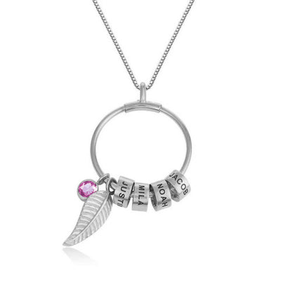 Personalized Birthstone Necklace with Family's Names