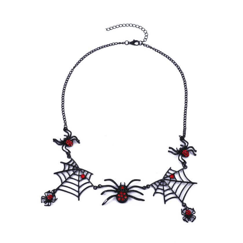 ハロウィーン ダークスパイダーウェブ ショート鎖骨チェーン