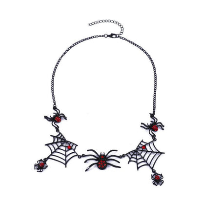 ハロウィーン ダークスパイダーウェブ ショート鎖骨チェーン