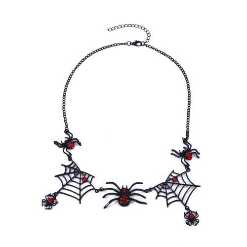 ハロウィーン ダークスパイダーウェブ ショート鎖骨チェーン