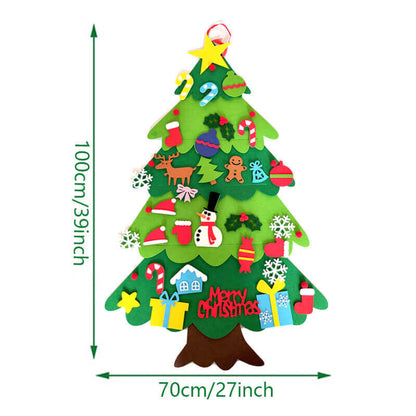Kids DIY Felt Christmas Tree Kit with LED Ligiths