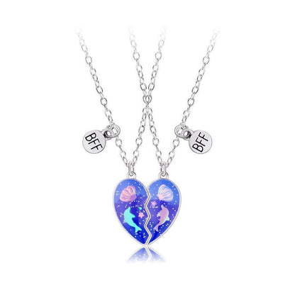 Dolphin Two-piece BFF Necklace Magnetic