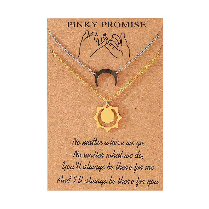 Gold Sun & Crescent Moon Necklaces: Ideal Gifts for Friends and Couples