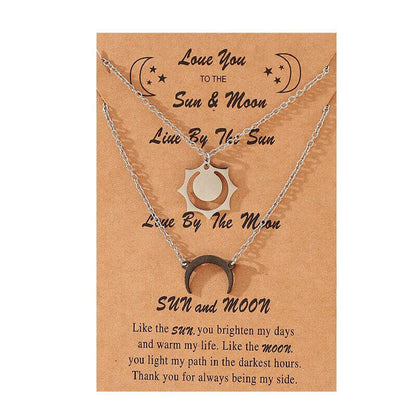 Gold Sun & Crescent Moon Necklaces: Ideal Gifts for Friends and Couples