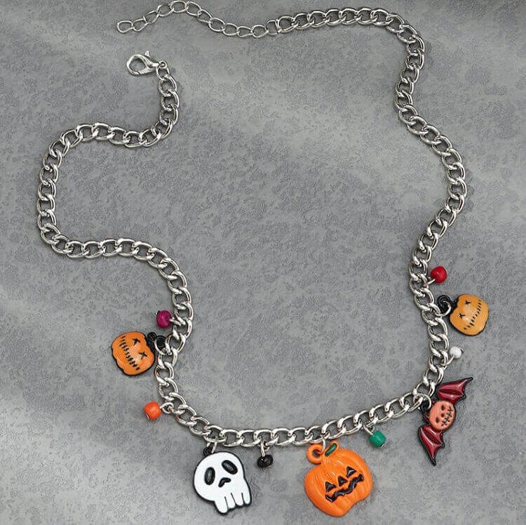 ハロウィーン パンプキン ゴースト バット ネックレス