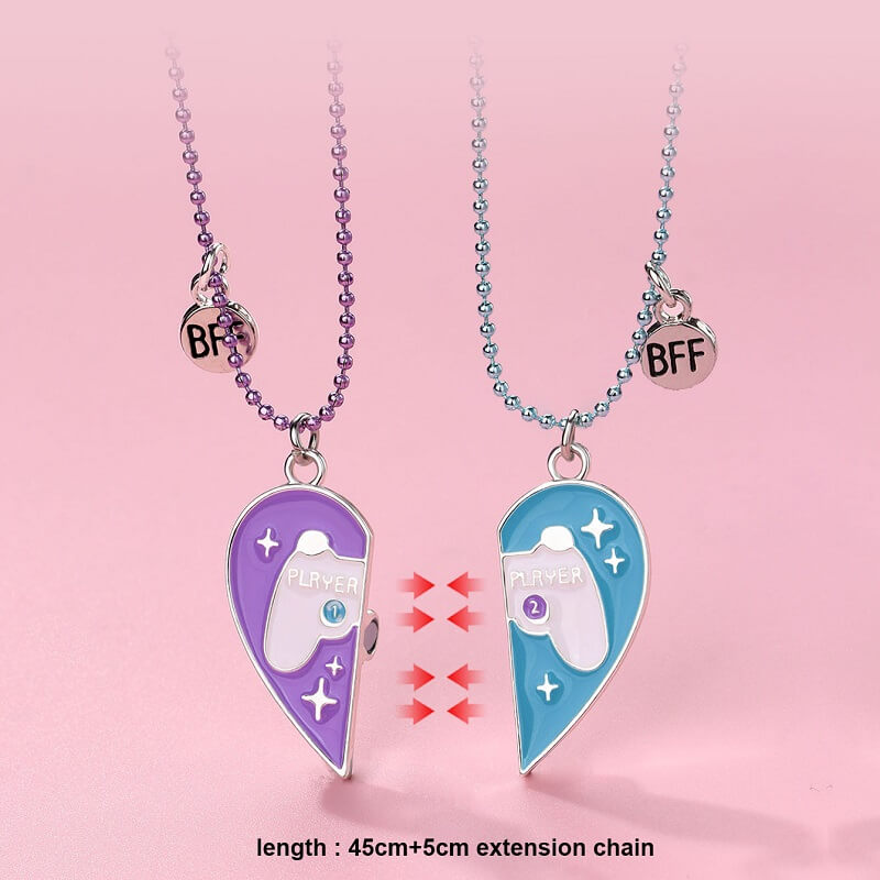 Magnetic Game Pulse Heart BFF Necklaces