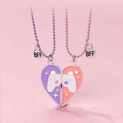 Magnetic Game Pulse Heart BFF Necklaces