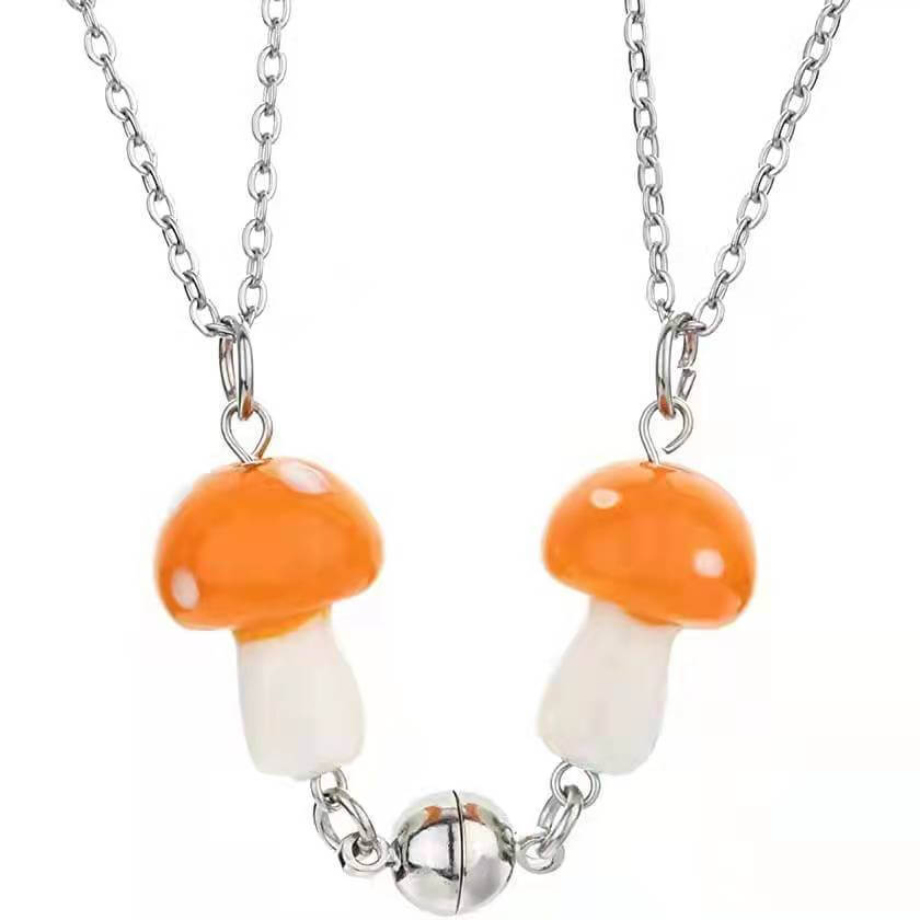 磁気マッシュルームフレンドシップネックレス 2個セット