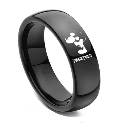 Mickey Mouse Kiss Forever Together Promise Wedding Bands