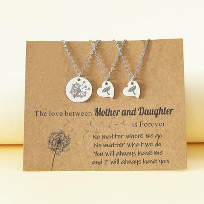 Dandelion Mother-Daughter Matching Necklaces