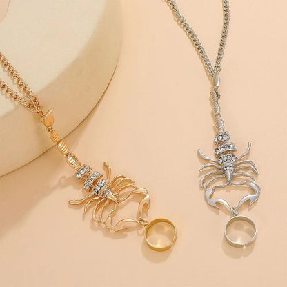 Scorpion Ring Bracelet, Creative Scorpio Jewelry for Women
