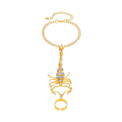 Scorpion Ring Bracelet, Creative Scorpio Jewelry for Women