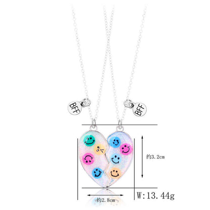 Smiley Face Necklace for 2 People