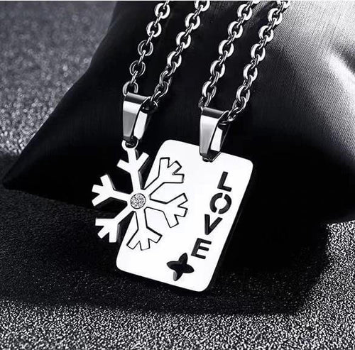 Snowflake Love Matching Necklaces