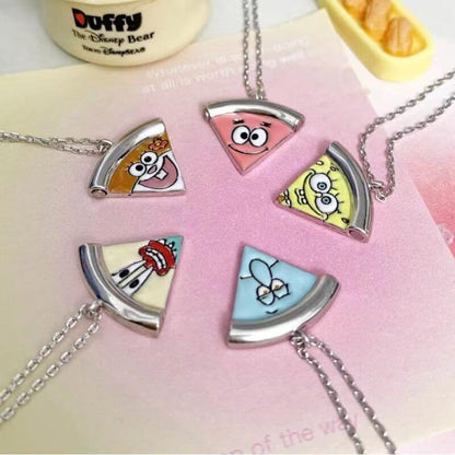 SpongeBob SquarePants and Patrick Star Pizza Necklace