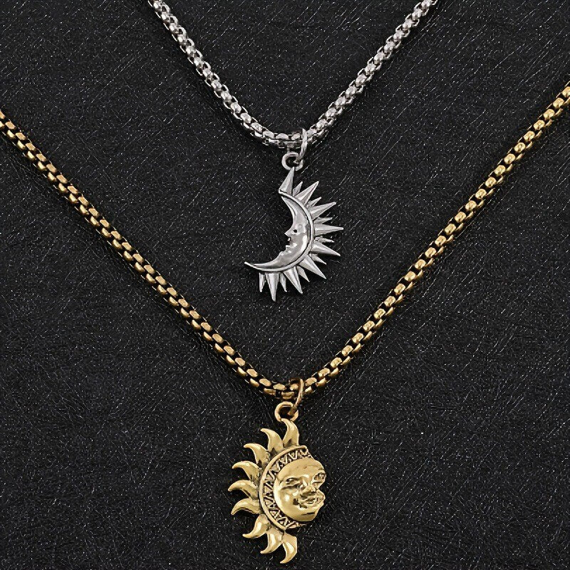 太陽と月 マッチング カップルネックレスセット
