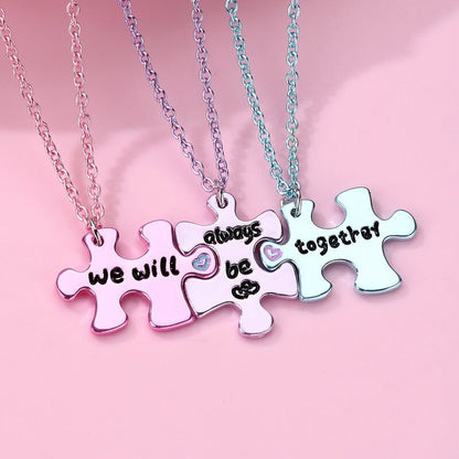 Tri-BFF Puzzle Necklaces We'll Always Be Together