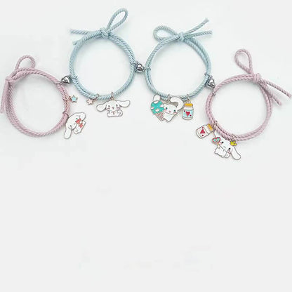 2-4個 親友 かわいいマグネット式フレンドシップブレスレット