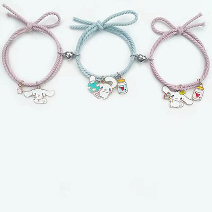 2-4個 親友 かわいいマグネット式フレンドシップブレスレット