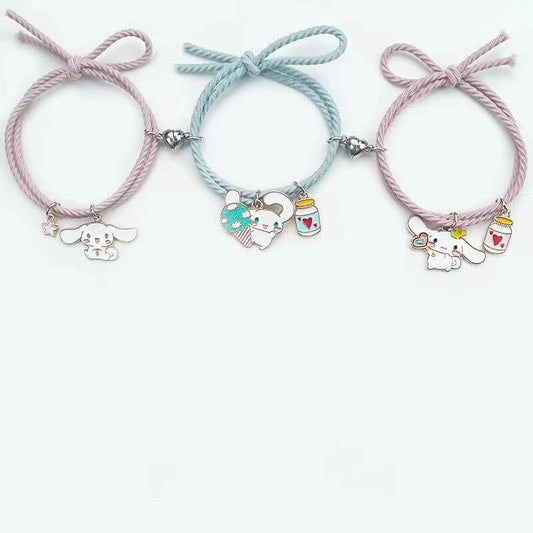 2-4個 親友 かわいいマグネット式フレンドシップブレスレット