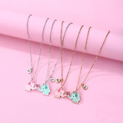 Magnetic Elephant Pendant Necklace for Best Friends