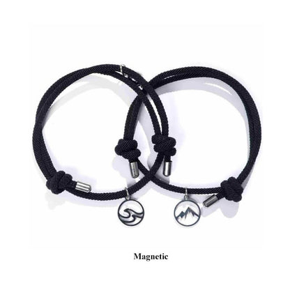 Magnetic Sea & Mountain Couple Bracelet Set