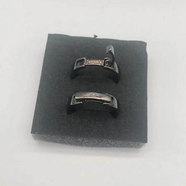 カップル用名前刻印リング2個セット