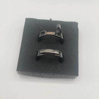 カップル用名前刻印リング2個セット