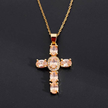 Stone Cross Necklace