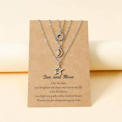 Sun Moon and Star Friendship Necklaces