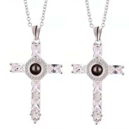 Cross Necklace with Lords Prayer Inside